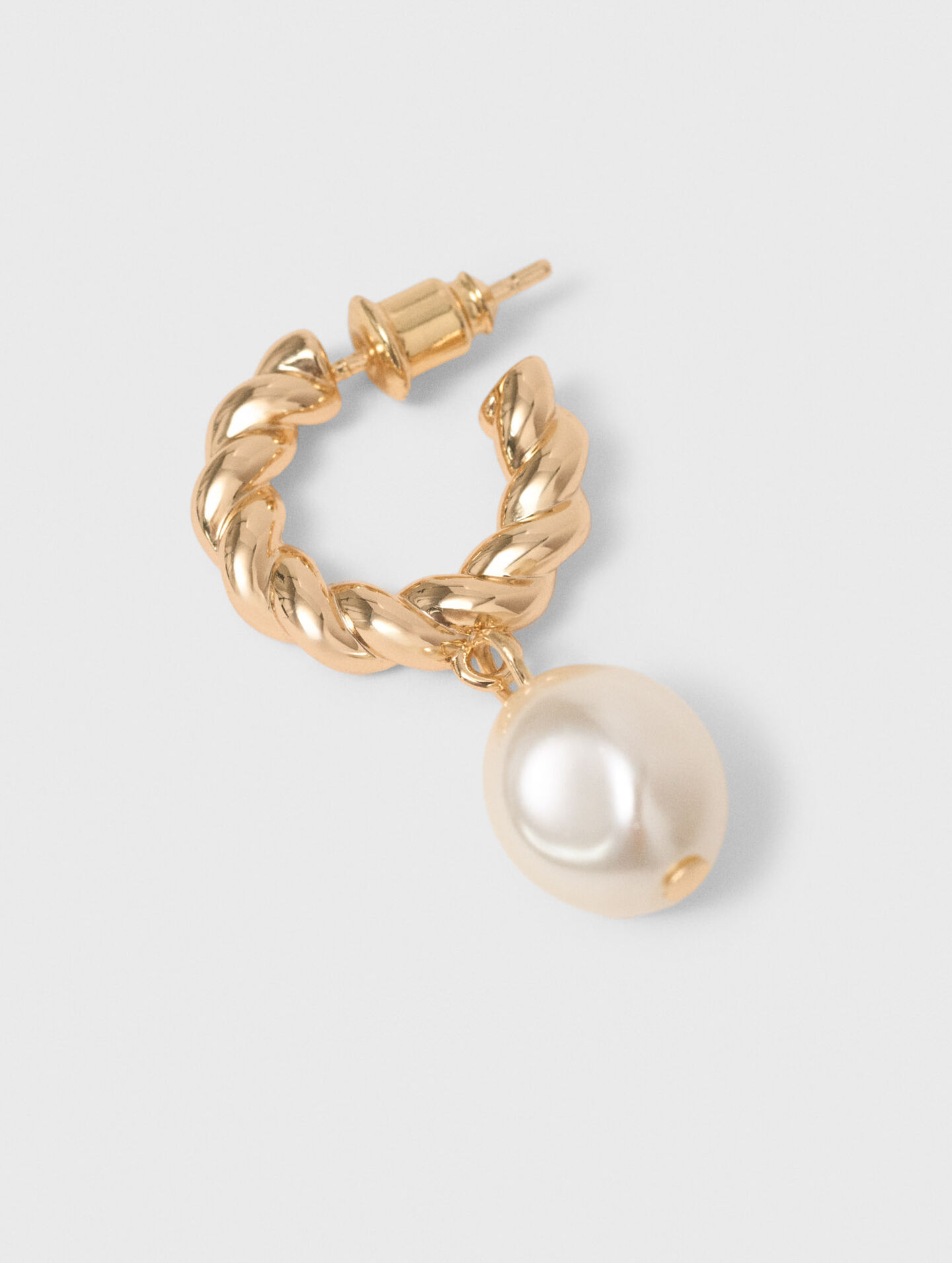 Twisted bead hoop earrings